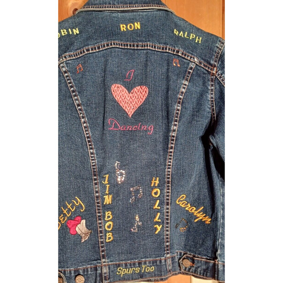FDJ French Dressing Jean Jacket Women's S/P Embroidered Line Dancing Cowgirl - Picture 4 of 8